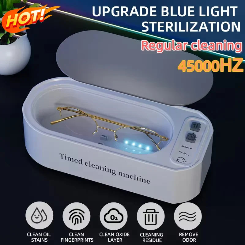 Purilite Select Ultrasonic Glasses & Jewelry Cleaning Machine 250mAh – 45KHz Deep Cleaning Cleaner with 3 Cleaning Modes