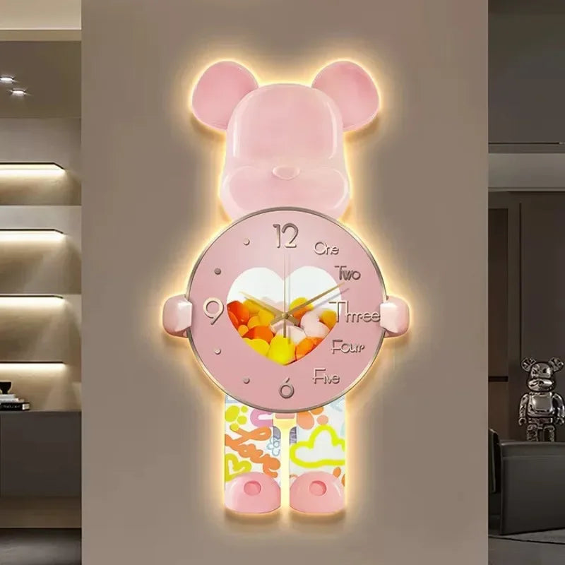 Purilite Select Aesthetic Bear Wall Clock with LED Lamp