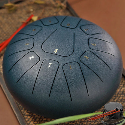 Purilite Select | 8 Inch Steel Tongue Drum 11 Notes | Key of F Handpan Drum | Meditation Yoga Musical Instrument with Carry Bag