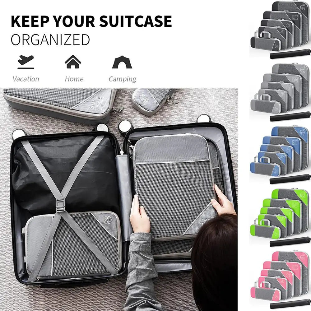 Purilite Select 6‑Piece Travel Organizer Compression Packing Cubes Set