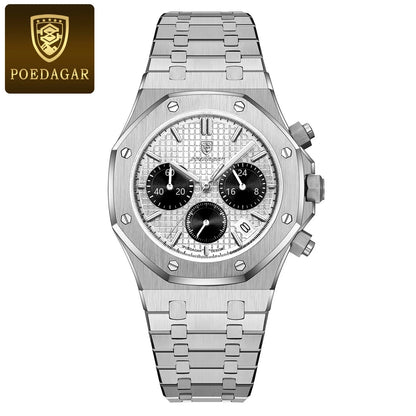 POEDAGAR 926 Original Luxury Men’s Stainless Steel Chronograph Quartz Watch