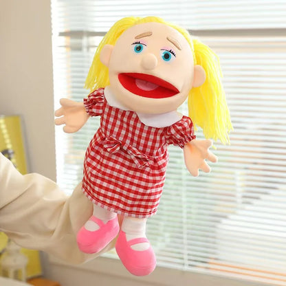 Purilite Select Plush Hand Puppet Family Set | Soft Open Mouth Character Puppets for Kids | Interactive Educational Storytelling Toys