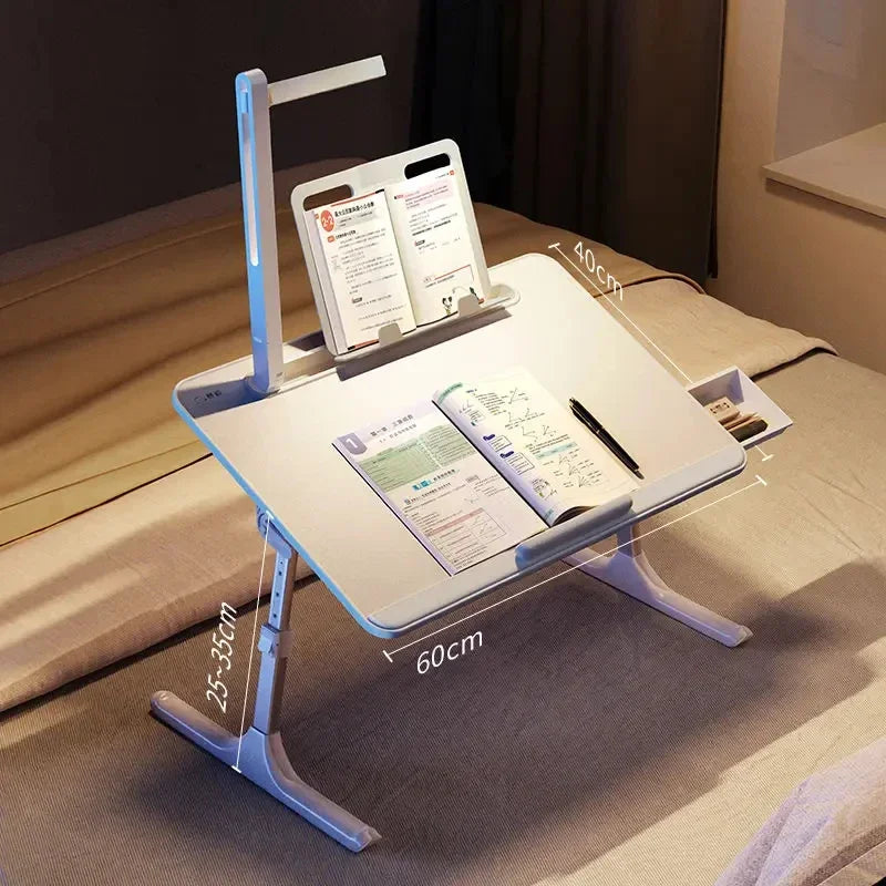 Purilite Select Foldable Lift Small Laptop Desk | Home Learning & Gaming | Adjustable Bed Lazy Table | Dormitory & Bedroom Computer Table