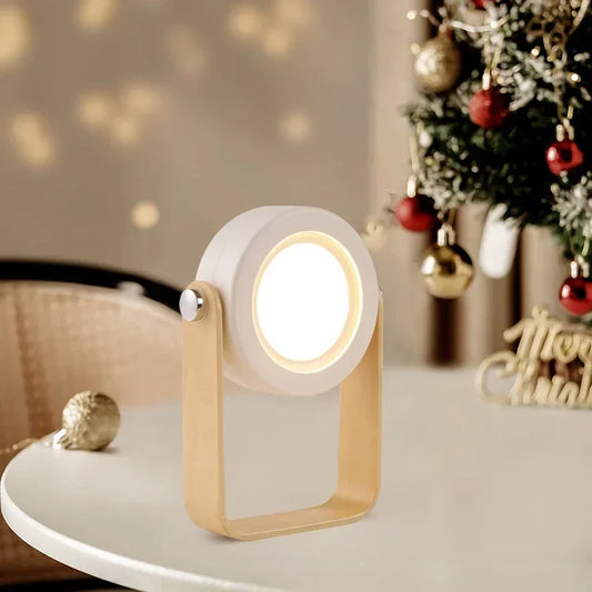 Purilite Select Telescopic Folding LED Touch Night Lamp with Wooden Handle Portable Rechargeable Table Lantern