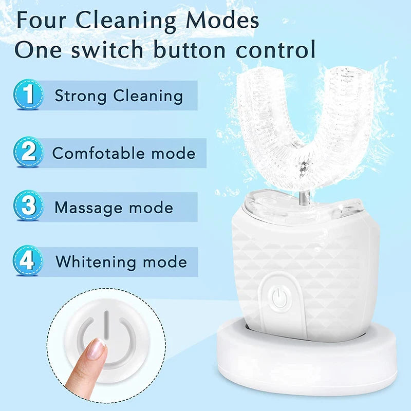 Purilite Select Wireless Rechargeable Silicone Bristle U-Shaped Electric Toothbrush