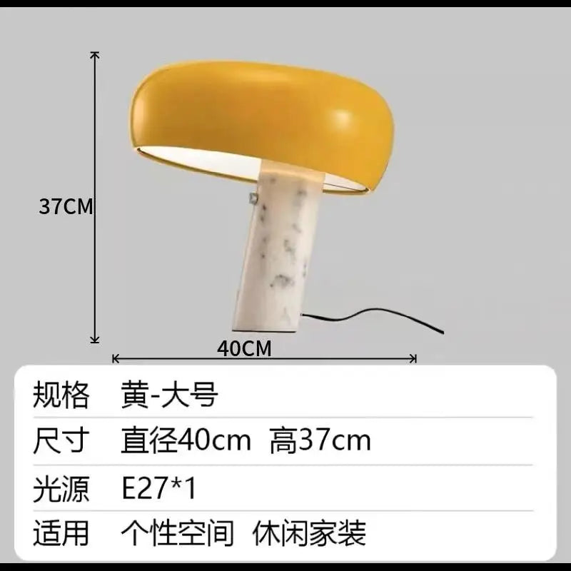 Purilite Select Italian Luxury Designer Mushroom Marble LED Desk Lamp