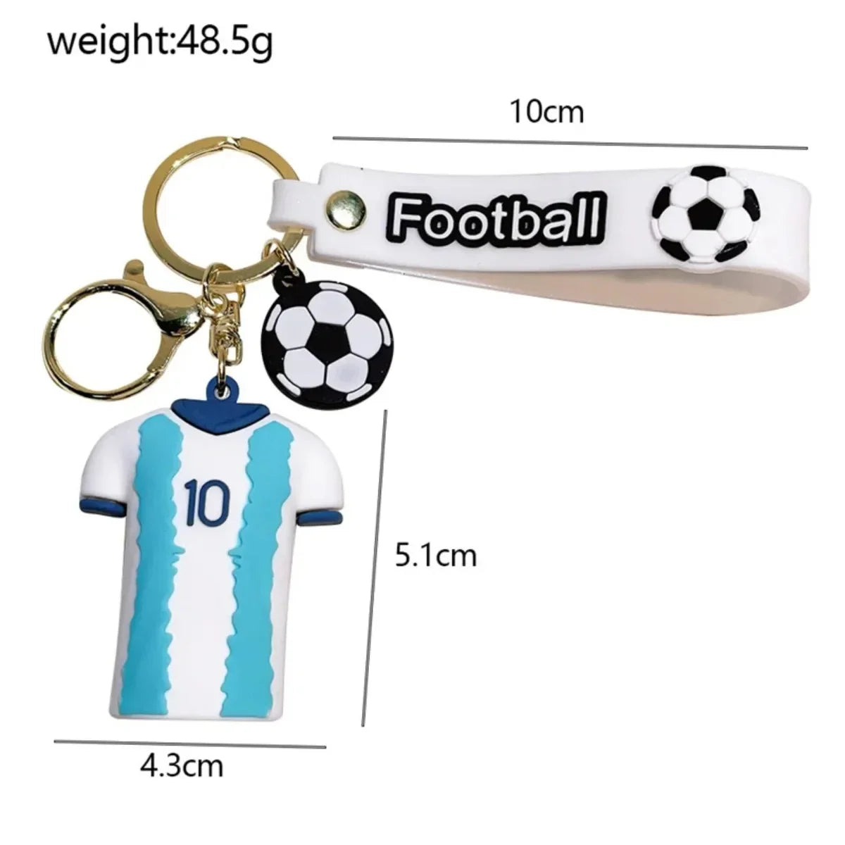 Purilite Select Football No.7 & No.10 Couple Jersey Keychains
