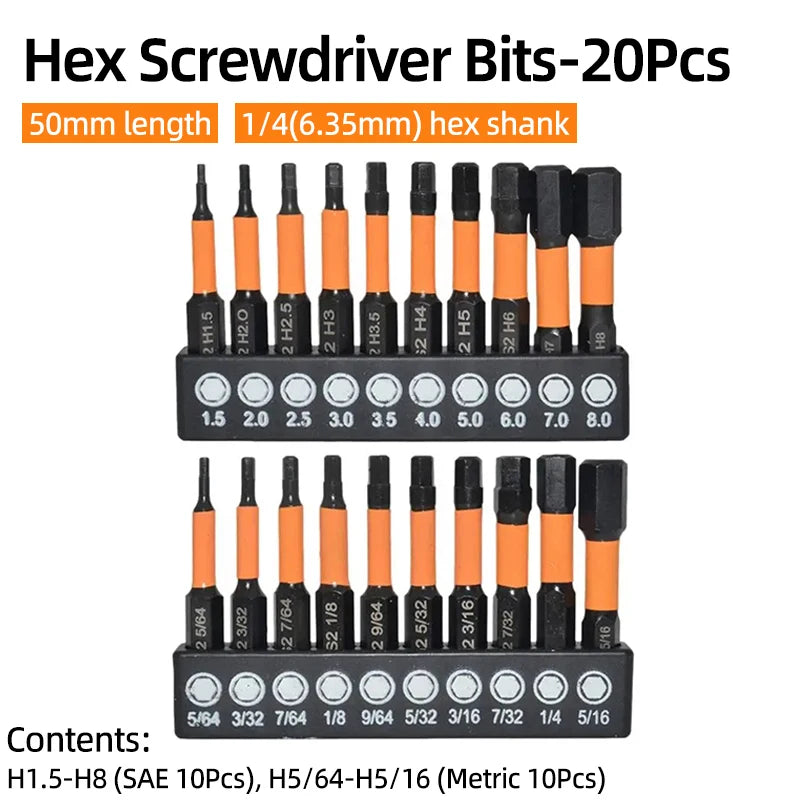 Purilite Select Hex Head Allen Wrench Screwdriver Bit Set
