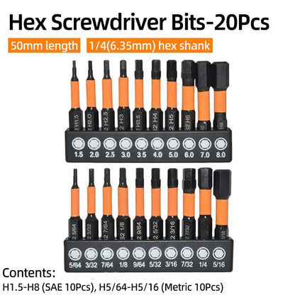Purilite Select Hex Head Allen Wrench Screwdriver Bit Set