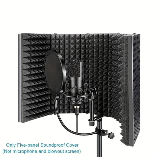 PURILITE SELECT PROFESSIONAL 3 / 5 PANEL MICROPHONE REFLECTION FILTER – STUDIO ISOLATION SHIELD FOR CONDENSER MICS