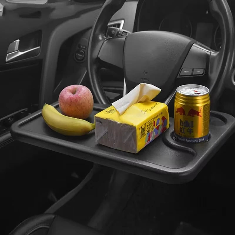 Purilite Select Universal Car Steering Wheel Table Tray | Portable Laptop Desk | Food & Drink Holder | Multi-Function Car Accessory