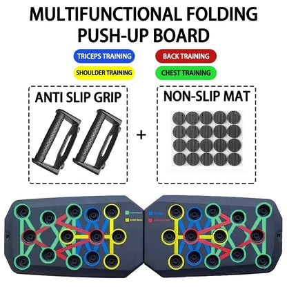 Purilite Select | Foldable Push-Up Board Fitness Rack | Color-Coded Strength Training System for Chest, Arms & Abs | Home Workout Equipment