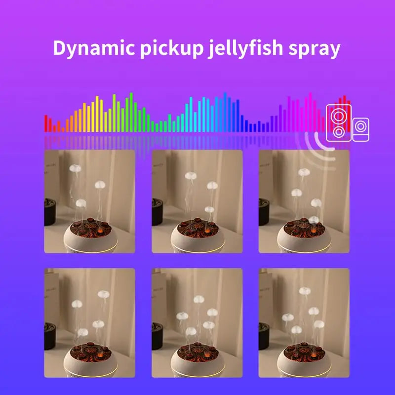 Purilite Select Dynamic Jellyfish Air Humidifier | 250ml Essential Oil Diffuser | Remote Control Ultrasonic Humidifier | 7-Color Night Light