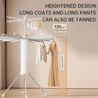 Purilite Select Octopus Drying Rack | Balcony & Household Folding Floor Pole | Indoor Portable Clothes Hanging Rack | Quilt Drying Floor Rack