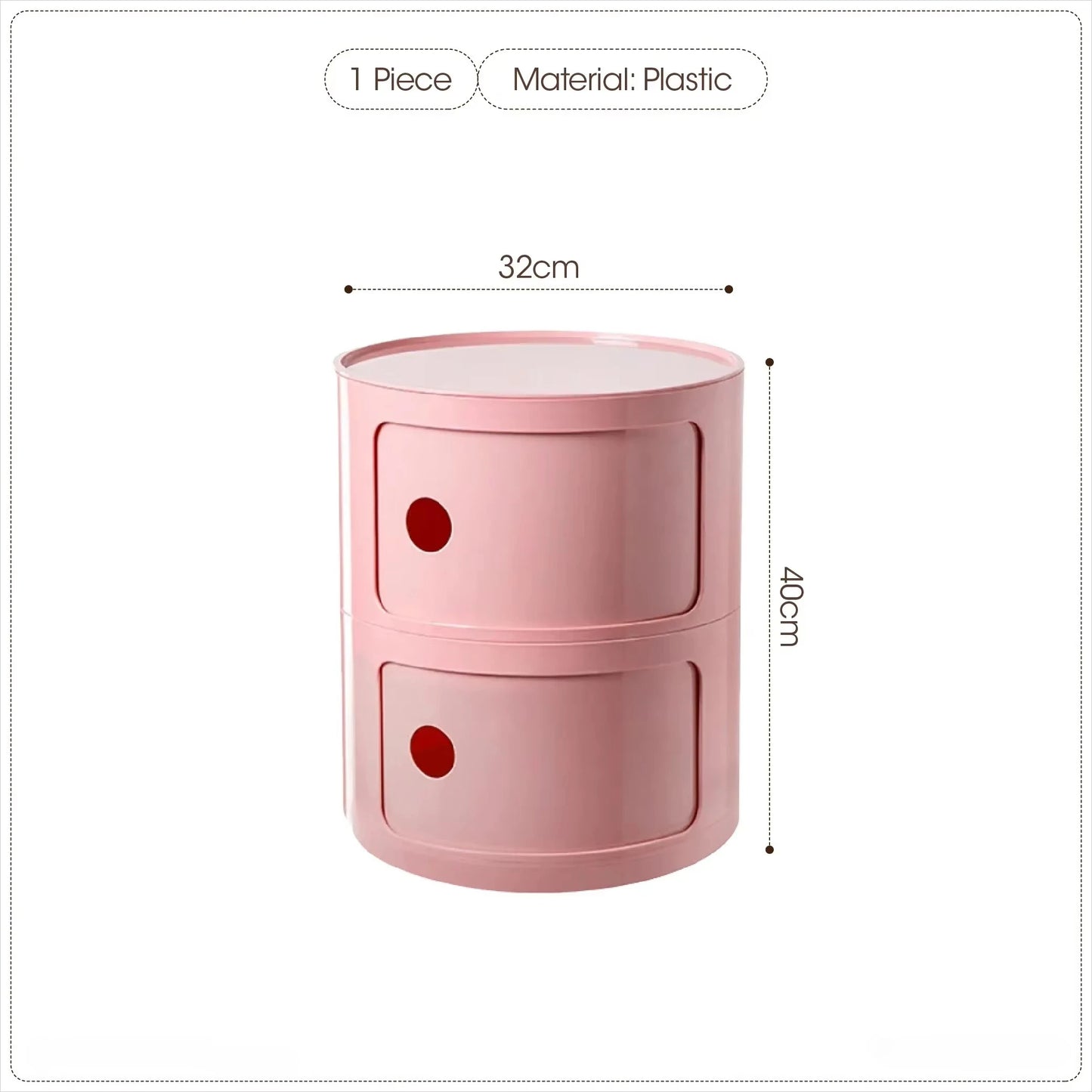 Purilite Select Nordic Net Red Bedside Cabinet