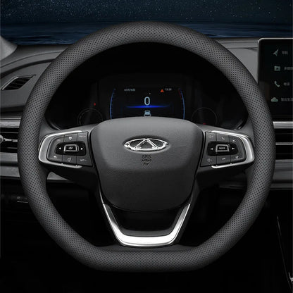 Purilite Select Ultra-Thin Universal Car Steering Wheel Cover – Breathable Faux Leather Wrap (37–38cm)