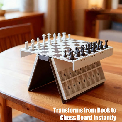 Purilite Select 3D Printed Chess Book Set – Folding Magnetic Chess Board Game with Hidden Storage, Portable Compact Strategy Game for Adults and Travel