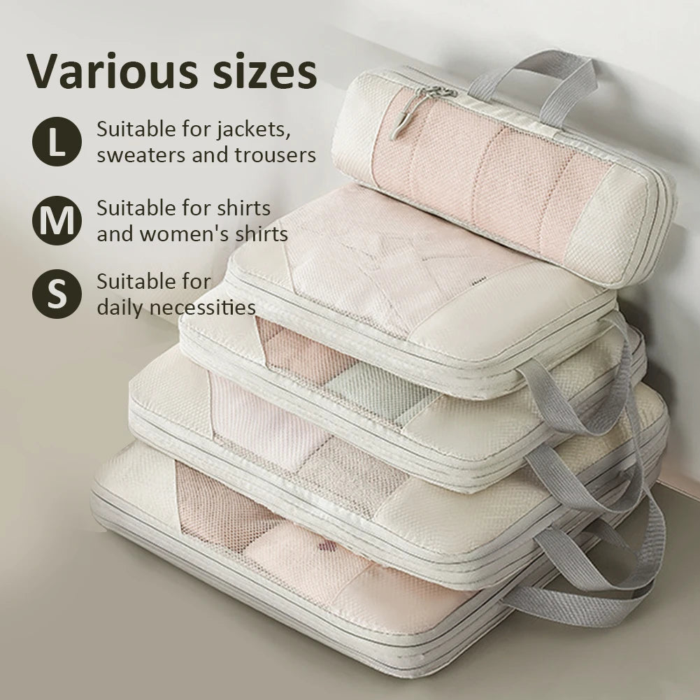 Purilite Select 5‑PCS Compressible Travel Packing Cubes Set