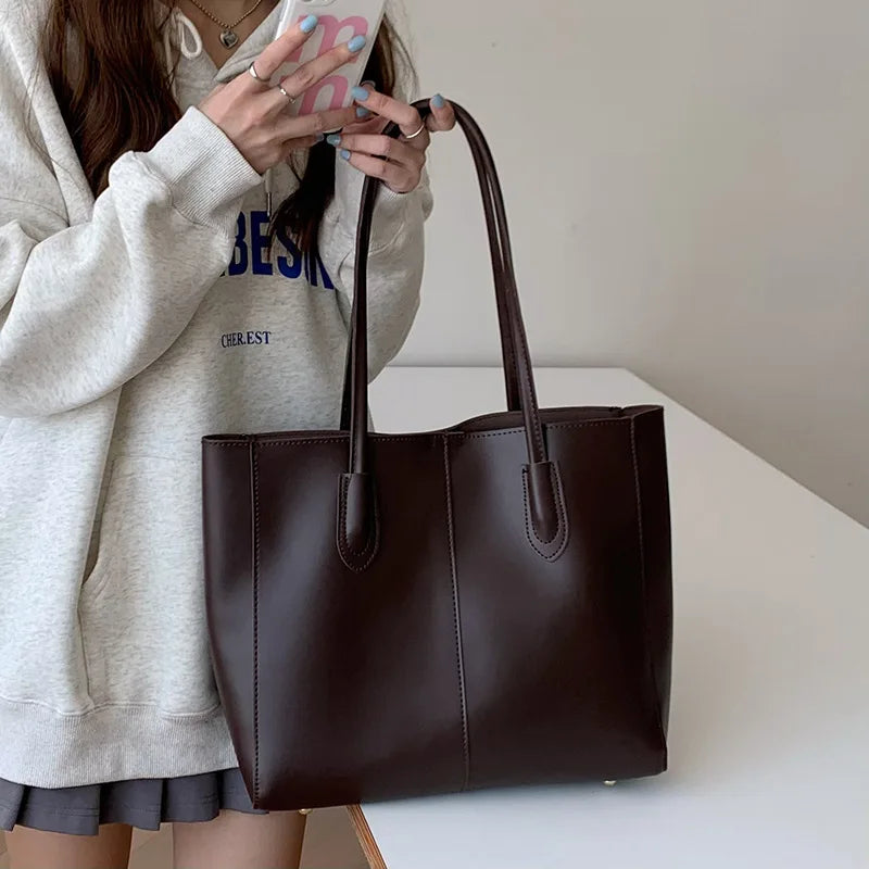 Purilite Select Vintage Korean-Style Large Capacity Tote Bag