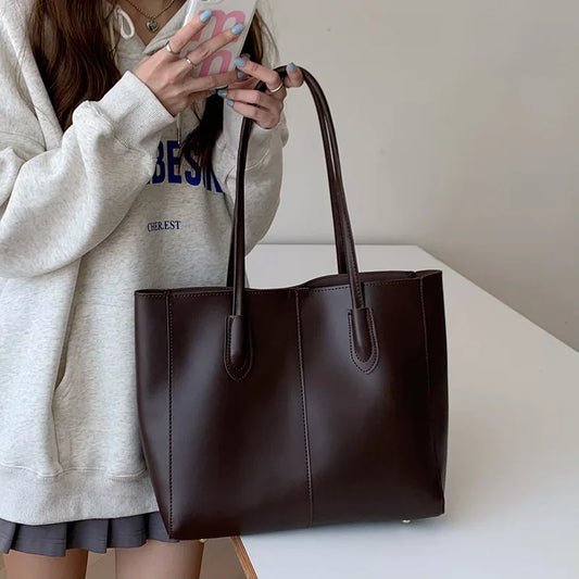 Purilite Select Vintage Korean-Style Large Capacity Tote Bag