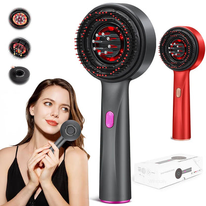 Purilite Select 3 in 1 Red Light Therapy Scalp Massager Comb with Hair Oil Applicator and Vibration Hair Care Brush