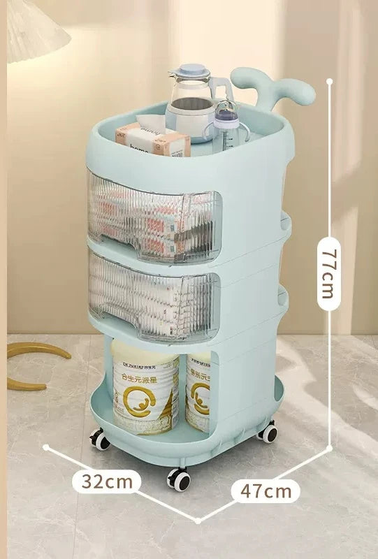 Purilite Select Multi-Layer Floor Storage Rack – Transparent, Retractable, Large-Capacity Baby & Home Organizer