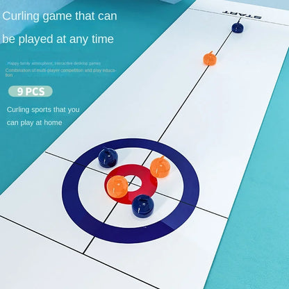 Purilite Select Tabletop Curling Game | Family Board Game | Interactive Shuffleboard Toy | Educational Fun Game