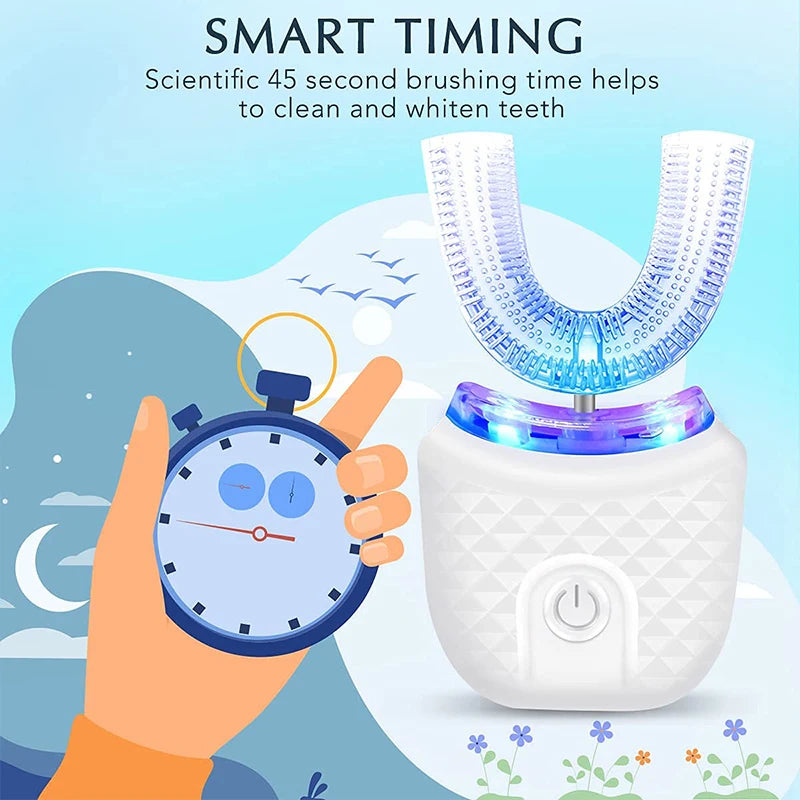 Purilite Select Wireless Rechargeable Silicone Bristle U-Shaped Electric Toothbrush