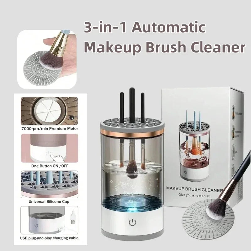 Purilite Select USB Electric Makeup Brush Cleaner | Portable Quick Cleaning Machine | Rubber Brush Washing Device
