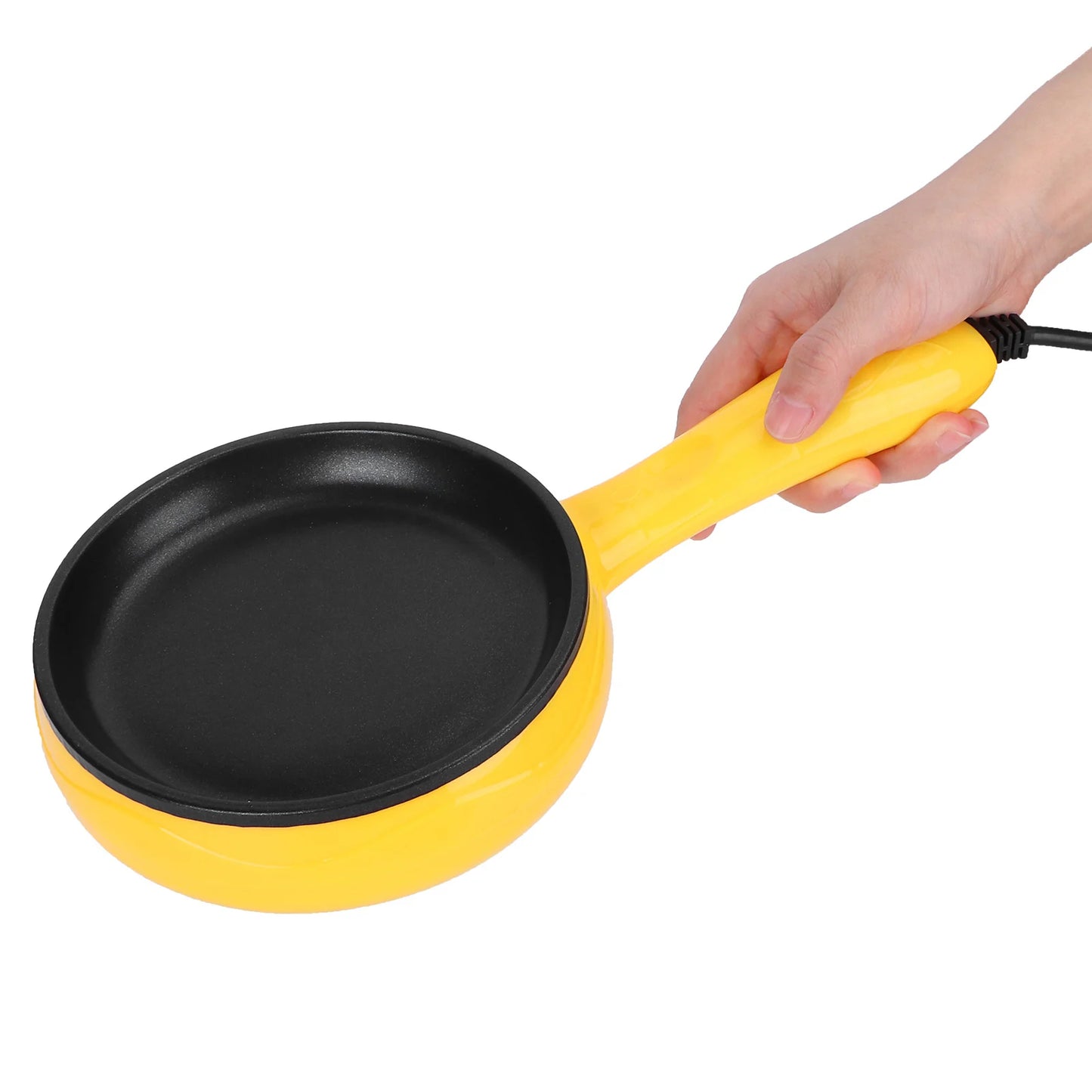 Purilite Select 350W Mini Electric Frying Pan | Non-Stick Egg & Pancake Maker with Wooden Spatula | Portable Kitchen Cooking Pan