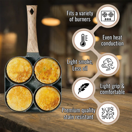 Purilite Select 4-Hole Nonstick Aluminum Breakfast Frying Pan