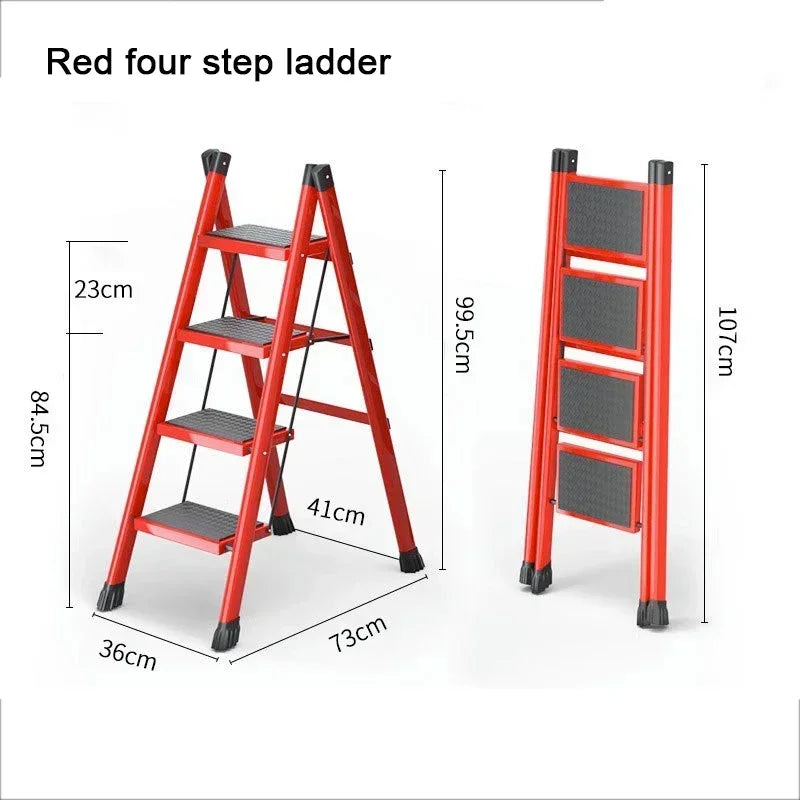 Purilite Select Folding Lightweight Step Ladder | Portable Kitchen Step Stool | Anti-Slip Pedal Ladder for Adults | Multi-Functional Closet Stool