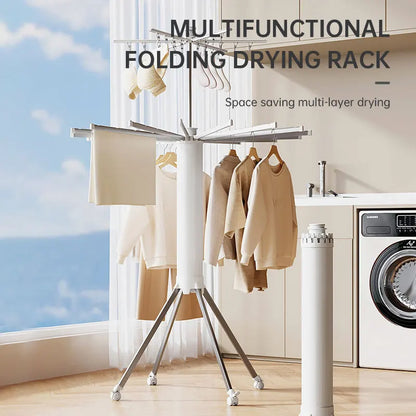 Purilite Select Octopus Drying Rack | Balcony & Household Folding Floor Pole | Indoor Portable Clothes Hanging Rack | Quilt Drying Floor Rack