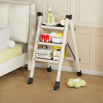 Purilite Select Folding Lightweight Step Ladder | Portable Kitchen Step Stool | Anti-Slip Pedal Ladder for Adults | Multi-Functional Closet Stool