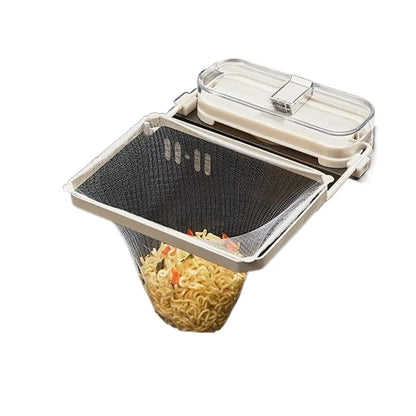 Purilite Select Kitchen Sink Filter Rack With 50pcs Net Filter Bag | Foldable Multi-Purpose Drainage Basket | Leftovers & Soup Food Drainer Shelf | Corner Sink Organizer