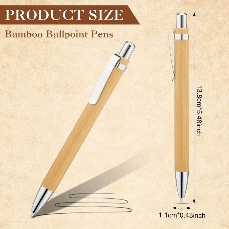 Purilite Select Bamboo 100 Pcs Ballpoint Stylus Pen – Eco-Friendly Writing Pen for Office, School and Touchscreen Devices