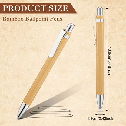 Purilite Select Bamboo 100 Pcs Ballpoint Stylus Pen – Eco-Friendly Writing Pen for Office, School and Touchscreen Devices