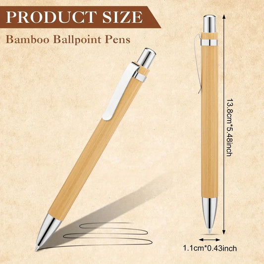 Purilite Select Bamboo 100 Pcs Ballpoint Stylus Pen – Eco-Friendly Writing Pen for Office, School and Touchscreen Devices