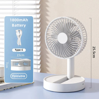 Purilite Select USB Foldable Mini Fan | 4 Speed Portable Table Fan | Battery Operated with Timer for Indoor & Outdoor Use