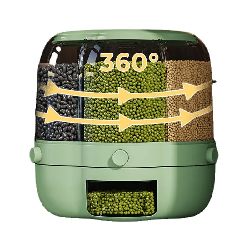 Purilite Select Rotating Insect-proof Cereal Dispenser | Sealed Grain Organizer | Large Food Storage Box | Kitchen Organizer | Moisture-Proof Cereal Container