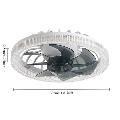 Purilite Select Modern Flush Mount Ceiling Fan with Light | Remote Control | Stepless Color Change | Low Profile Bedroom Fan Light