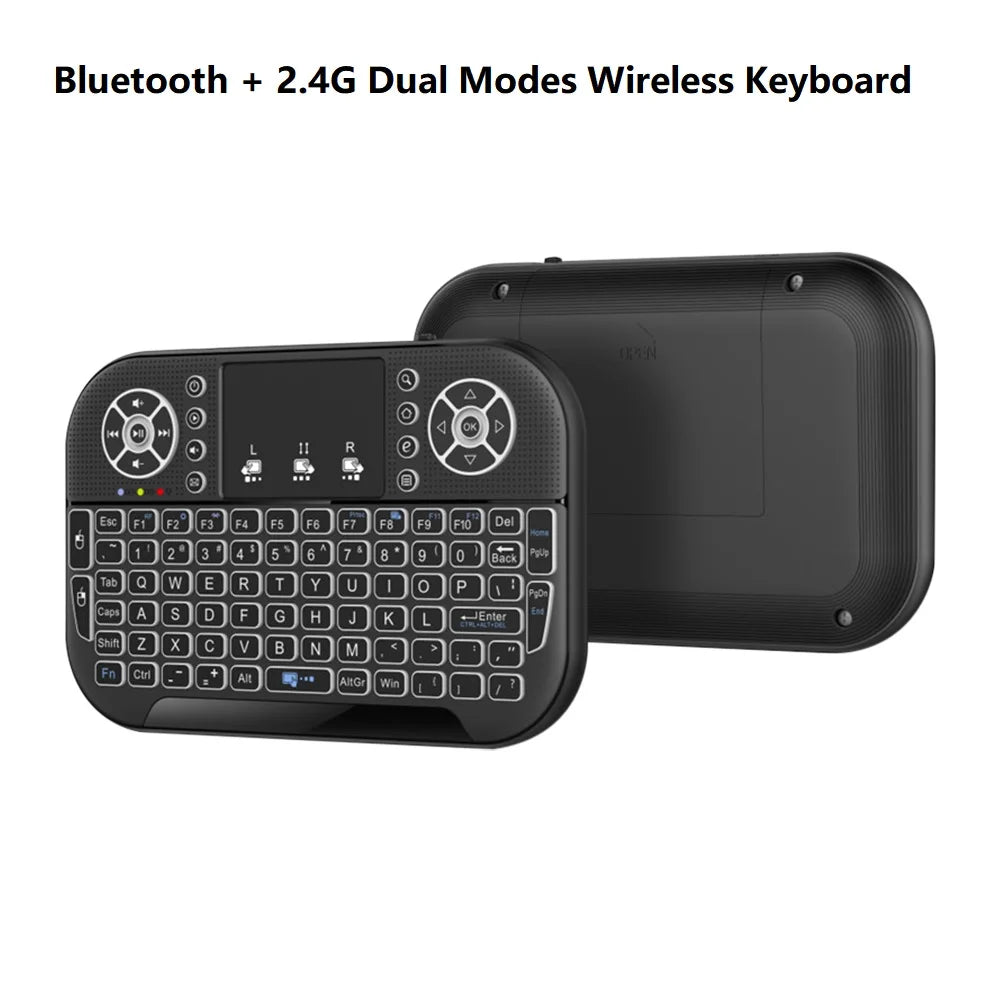Purilite Select A8 Mini Bluetooth + 2.4G Dual-Mode Backlit Keyboard – Touchpad, Remote Control for Windows/Android TV