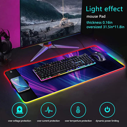 Purilite Select RGB Wireless Charging Gaming Mouse Pad with 15W Fast Charging