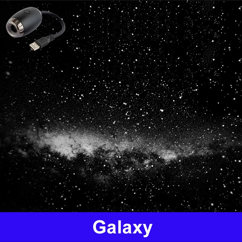 Purilite Select USB Starry Sky Galaxy Projector Night Light | Saturn Style LED Ambient Ceiling Lamp | Plug & Play Car & Room Decor |  Set of 3