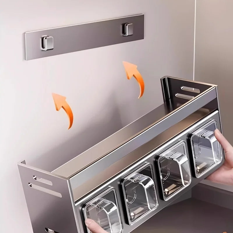 Purilite Select Wall-Mounted Kitchen Spice Rack Storage Set