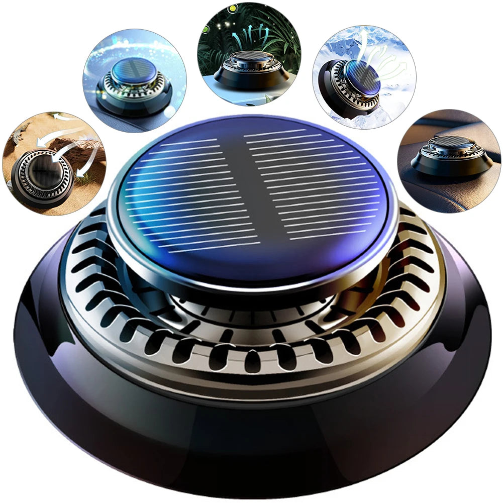 Purilite Select Solar-Powered Rotating Car Air Freshener – Long-Lasting Aromatherapy Diffuser with Essential Oils