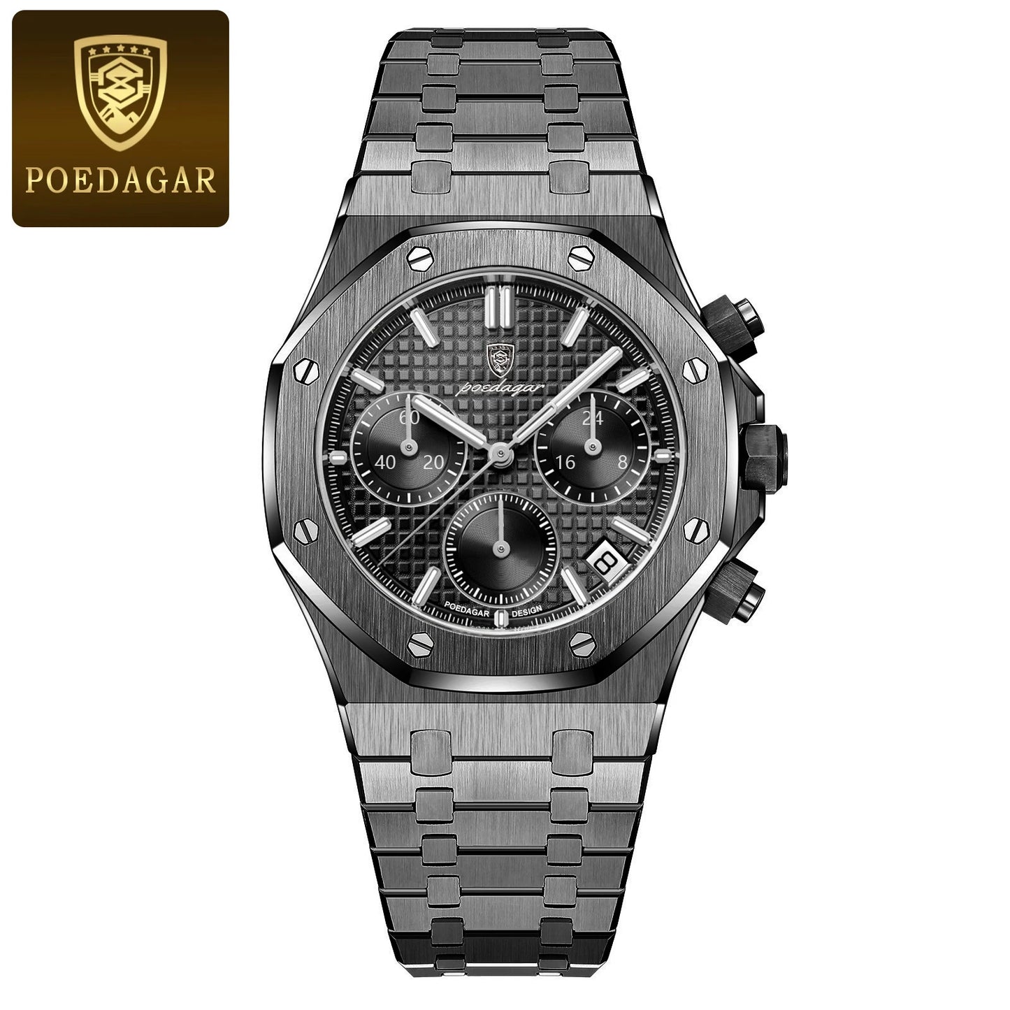 POEDAGAR 926 Original Luxury Men’s Stainless Steel Chronograph Quartz Watch