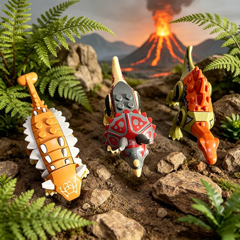 Purilite Select Jurassic Dinosaur Building Blocks Set | Mini Dinosaur Figures | Educational Construction Toy | Creative STEM Gift for Kids