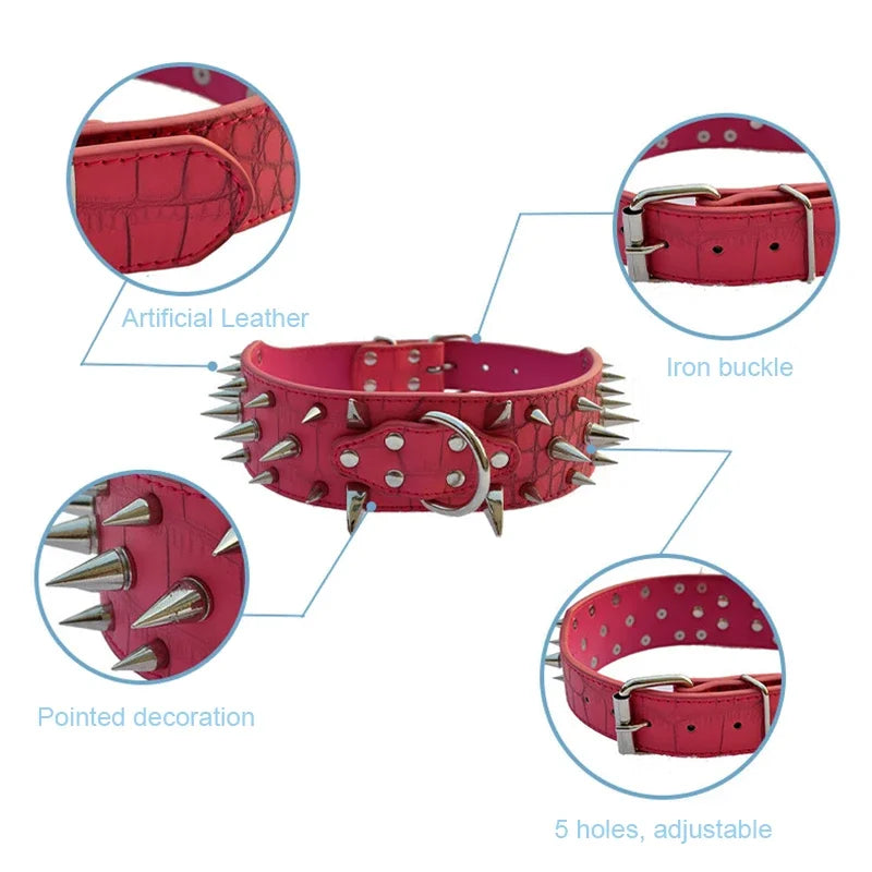 Purilite Select Adjustable Wide PU Leather Dog Collar