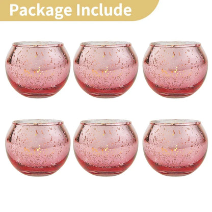 Purilite Select 6/12Pcs Round Speckled Glass Votive Candle Holders